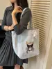 Bolso de Lona Nuevo Estilo Coreano, Bolso Cruzado de Hombro para Estudiantes, Gran Capacidad, Lindo Bolso de Mano para Viajes, Bolso Tote Versátil