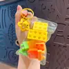 Llavero Colgante Creativo de Bloques de Construcción DIY de Dibujos Animados Colgante para Mochila Escolar de Niños Llavero de Coche Regalo Venta al por Mayor