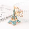 Chaveiro Criativo Torre Eiffel de Paris com Strass, Pingente para Bolsa Feminina, Argola de Chaveiro de Metal, Presente em Estoque