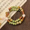 Pulseras Apilables de Estilo Étnico, Pulseras de Perlas de Cerámica de Jingdezhen, Joyería de Nicho de Doble Capa, Tejido a Mano, Artístico y Retro