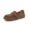 Nuevos Zapatos Planos de Piel Genuina en Stock, Zapatos de Noche Suaves Estilo Hada, Mocasines Versátiles de Boca Baja