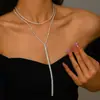 Europa e os Estados Unidos cross-border cadeia de moda do corpo sexy multi-camada acessórios praia simples jóias peito cadeia pescoço cadeia strass quente