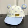 Novo chapéu infantil de primavera 2024 urso de desenho animado boné de bebê bolinhas de bebê aba macia chapéu de sol