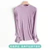 Oferta Especial para Clientes Regulares: Camiseta de Manga Longa com Gola Média, Estilo Novo de Primavera, Camada Base Feminina, Top Modal Slim Fit Plus Size
