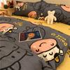 Street Beat Master Marea Negra Marca Juego de Cuatro Piezas Funda Nórdica para Niños Sábana Personalidad de Estudiante Dormitorio Juego de Tres Piezas Ropa de Cama