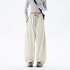 Pantalones casuales estilo Jack americano, pantalones de trabajo tipo paracaídas plisados de alta calle, unisex, corte holgado, para primavera y otoño, pantalones deportivos largos
