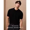 Camisa Polo Tricô Manga Curta Masculina Gola Camisa Estilo Old Money Elegante para Negócios Slim Fit Camiseta Verão Atacado Fabrica Transfronteiriça
