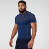 Camiseta de Fitness Cross-Border YOUNGAL Ajustada Masculina Top Esportivo para Treino Secagem Rápida Alta Elasticidade GYMSHARK