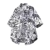 Camisa Estampada de Manga Corta para Hombre 2026 Verano Nueva Moda Marca Camiseta Holgada Adelgazante Versátil Casual Camisa de Media Manga
