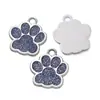 Liga Colorida Pingente de Pegada de Cachorro com Gotejamento de Óleo Tag de Gato com Glitter Pingente de Joia de Garra de Urso Feito à Mão DIY