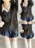 Uniforme Jk Popular Original Estilo Coreano Linda Camisa Femenina Cárdigan Tejido Falda de Media Tabla Estilo Preppy Verano