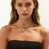 Joyería Transfronteriza Europea y Americana, Collar de Perlas Irregulares Personalizado de Moda, Moda Retro, Gargantilla con Diseño de Borla Irregular