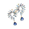 Pendientes de Flor de Cristal de Moda Europea y Americana para Niñas Estilo Callejero Fabricante Mayorista E092