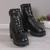 Botas Nuevas de Otoño e Invierno 2025 de Suela Gruesa con Hebilla de Cinturón para Mujer, Botines de Tacón Grueso de Estilo Británico Modernos y Versátiles para Mujer