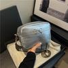 Bolsa Cruzada de Hombro para Debajo del Brazo Cuadrada Pequeña de Color Sólido con Lazo, Texturizada, Retro, Dulce, Casual, Nueva Tendencia 2026 para Mujeres