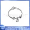 Pulsera Pandora de Plata S925 Chapada en Cobre Nueva Luna de Amor para Mujer, Pulsera Estilo Dulce de Nicho de Lujo Ligero