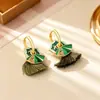 Pendientes de Esmalte Coloridos Estilo Chino, Diseño de Doble Uso, Moda de Alta Gama, Temperamento Elegante, Pendientes Artísticos Retro