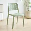 Silla de Comedor de Plástico Hueca Engrosada para Uso Doméstico, Estilo Nórdico Simple, Apilable, con Respaldo, Cómoda para Sentarse Largo Tiempo, Silla de Comedor