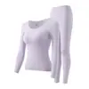 Camellia Fragrance Otoño e Invierno Belleza Sin Costuras Ropa Interior para Mujer Ultra Delgada Invisible Base Traje Cálido para Mujer con Almohadillas en el Pecho