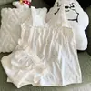Pijama de Algodón Nube Nuevo Estilo de Verano para Mujer, Tirantes con Estampado de Puntos de Colores, Shorts con Almohadillas en el Pecho, Ropa Exterior Estilo Girly, Ropa para el Hogar