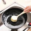 Descontaminação alça longa escova de lavar panela de cozinha suprimentos de lavagem de louça escova de lavagem doméstica escova de panela pia fogão escova de limpeza fabricantes
