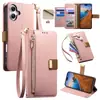 Nuevo Estilo para Apple 18 Versión Coreana Funda Tipo Flip Bloque de Color Antirrobo RFID con Correa Protectora para iPhone 17
