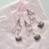 Pendente de Gato Kt Banhado a Ouro Coração de Menina Acessórios para Capa de Celular Corrente de Gatinho com Contas Artesanal Menina Fofa Macia