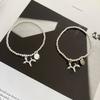 Pulsera de Plata Esterlina 925 para Perro Bleo Fresca y Linda INS Pulsera Elástica de Cuerda con Cuentas de Plata Pulsera Simple de Nicho