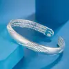 Produtos genuínos Pulseira de Pena Banhada a Cobre e Prata Feminina Simples Abertura Ajustável Pulseira de Sutra do Coração para Presente de Mãe e Namorada