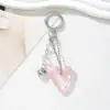 Bolso Creativo de Plata con Forma de Corazón y Lazo Accesorios para Ropa Llavero Versátil para Manualidades Colgante Pequeño Llavero Encanto