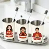 Copo de Enxaguante Bucal Doméstico de Aço Inoxidável 304, Porta-Escova de Dentes, Copo de Lavar Simples e Estiloso para Casal, Copo Espessado para Bebidas Geladas para Uso Doméstico