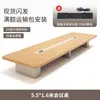 Mesa de recepção e conferência simples com padrão de madeira conjunto de mesa e cadeiras de escritório para negociação mesa de conferência com painel mesa longa mesa moderna
