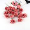 Cabeza de Rosa de Simulación DIY Estilo Europeo Retro Color Otoñal Lana Flor Falsa Flor para Boda Pared de Flores Decoración Floral Flor