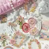 Paquete de Pegatinas PET Momo Lámina Dorada, Diseño Floral al Óleo, Estilo Artístico Retro Pegatinas para Scrapbooking DIY, Creación de Escenas y Decoración