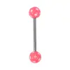 Piercing de Lengua Acrílico Transfronterizo, Material de Acero Inoxidable, Piercing de Lengua de Moda con Forma de Corazón de Colores, Piercing de Labio, Joyería para Piercing Corporal al por Mayor