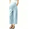 Pantalones Anchos Nuevos de Maternidad sin Soporte Abdominal, Nuevo Estilo Verano 2026, Talla Petite, Seda de Hielo, Pantalones Largos Casuales Sueltos y con Caída