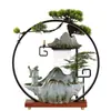 Gran Adorno de Árbol de la Fortuna de Arena Movediza Líquida con Fuente de Agua Corriente para Decoración de Oficina para Atraer Riqueza y Prosperidad