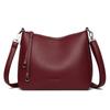 Bolso Nuevo de Comercio Exterior para Mujer de Mediana Edad, Bolso de Hombro Retro Versátil Elegante de Color Sólido, Bolso Cruzado de Mamá de Moda con Textura Venta al por Mayor