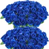 Flor de Rosa 51cm Flor Artificial de Gama Alta Día de San Valentín Plástico Flor Falsa Ramo Decoración del Hogar Sala de Estar Mesa de Comedor Arreglo Floral Decoración