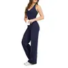 Nuevo Conjunto de Dos Piezas para Fitness, Yoga y Pilates 2025, Estilo Transfronterizo, Top Deportivo tipo halter con escote en V y Pantalones de Pierna Recta