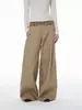Calça Casual Feminina SEKSIMPLE com Cós Patchwork e Estampa Xadrez, Design Solto de Perna Larga com Visual Relaxado e Caimento Fluido