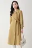 Abrigo de lana de doble cara de alta gama, cintura entallada, nueva colección de invierno 2026, elegante cuello tipo traje, de un solo botón, hasta la rodilla