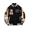 Jaqueta Bordada Acolchoada Vintage Street Style Jaqueta Jaqueta Masculina Campus Color Block Toalha Bordada Bordada Terno de Beisebol Jaqueta Personalizada