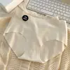 Roupa íntima de Seda de Gelo Pele de Leite para Mulheres, Sem Costura, Respirável, Antibacteriana, Forro de Seda de Amora, Cor Sólida Morandi, Simples, Calcinhas Triângulo Femininas