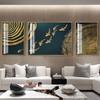 Nove peixes Chengxiang sala de estar pintura decorativa nove peixes imagem pendurada pintura sofá fundo parede pintura tripla novo estilo chinês luz parede de luxo