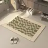 Alfombra de Piso Tejida de Lino para Baño 2026 Estilo Nuevo Entrada al Baño Absorción de Agua Secado Rápido Felpudo Antideslizante para Lavabo