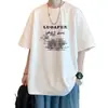 Marca Americana de Moda de Rua Camisetas Retrô de Manga Curta para Homens e Mulheres no Verão Estilo Preguiçoso Solto Tendência Tops de Meia Manga para Casais