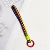 Novo Pingente de Corda Trançada Colorida Estilo Ins Chaveiro Tecido à Mão Estilo Dopamina Acessório de Casal