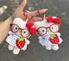 Nuevo Suéter Súper Lindo de Gatito Falda Gafas de Fresa Muñeco de Peluche Colgante para Bolso para Mejor Amigo Venta al por Mayor
