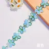 Encaje de Flor de Cinco Pétalos Colorido Degradado de 2.5cm Transfronterizo Accesorios de Bordado Solubles en Agua Cadena para Ropa Accesorios de Joyería DIY